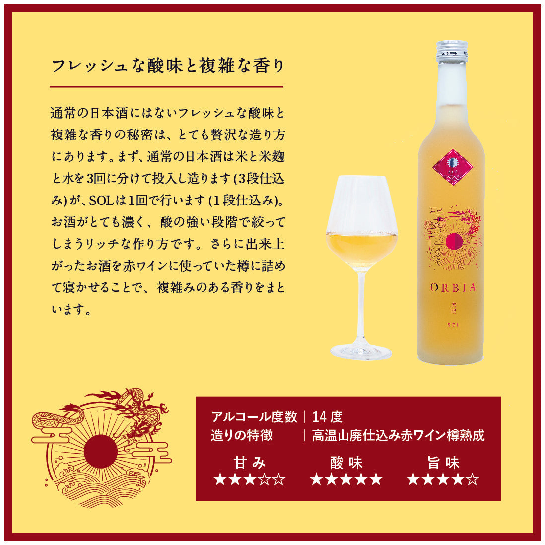 ワイン樽熟成日本酒~ORBIA SOL~